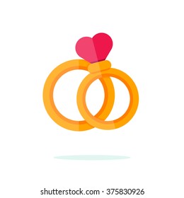 Happy Valentine day icon in flat minimalistic style