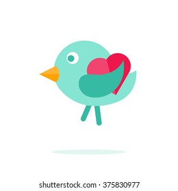 Happy Valentine day icon in flat minimalistic style