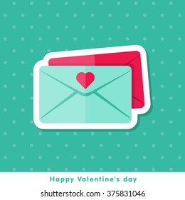 Happy Valentine day icon in flat minimalistic style