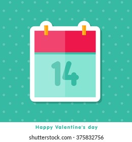 Happy Valentine day icon in flat minimalistic style