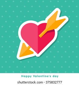 Happy Valentine day icon in flat minimalistic style