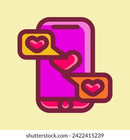 Happy Valentine Day Icon Vector