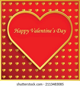 Happy valentine day invitation card with hearts for the day of love, on color background for greeting card, party and event