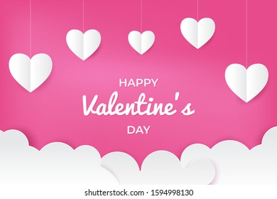 Happy Valentine Day isolated pink background