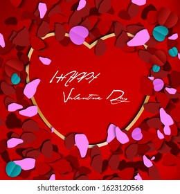 Happy valentine day with leaf texture template background
