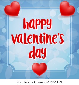 Happy Valentine Day Lettering in Frame
