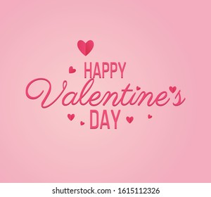 Happy Valentine Day lettering Greeting, vector