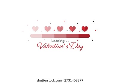 Happy valentine day. Loading creative love composition of the hearts. Vector illustration