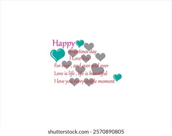 Happy valentine day logo design ,vector , T shirt ,poster and card , illustration and isolate template which contain a symbol of love .