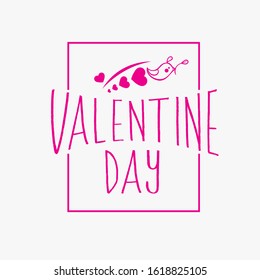 Happy valentine day with love bird vector illustration