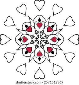 Happy valentine day mandala design