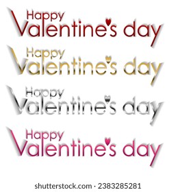 Happy Valentine Day multicolored Lettering and Heart