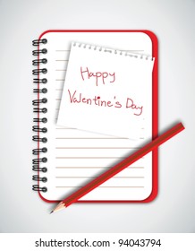 Happy Valentine Day Notebook Vector