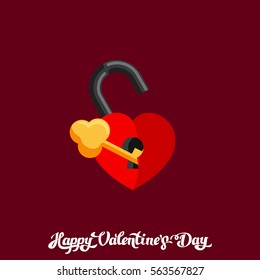 Happy Valentine Day Objects. Design Vector Illustration. Love Wedding Items.

