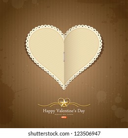 Happy Valentine day paper classic, vector illustration