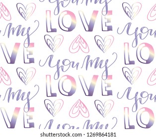 Happy valentine day - pattern background, heart, love you