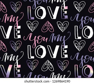 Happy valentine day - pattern background, heart, love you