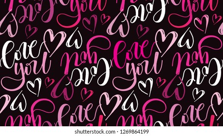 Happy valentine day - pattern background, heart, love you