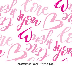 Happy valentine day - pattern background, heart, love you