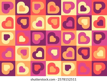 Happy Valentine day pattern card design. Minimal artwork design abstract template.