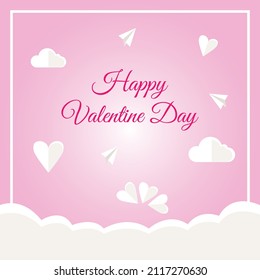 Happy valentine day with pink background