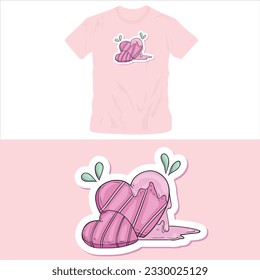 happy valentine day pink color t shirt design editable template