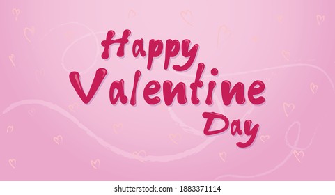 Happy Valentine Day Pink Jelly and Heart Pattern Background