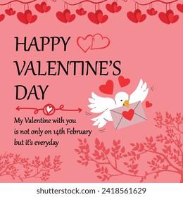 Happy Valentine day poster design vector 