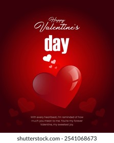 Happy Valentine Day Poster Design , Banner for Valentine Day Love word hand drawn lettering and calligraphy with cute heart on red, white and pink background.Valentine's day template or background