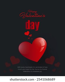 Happy Valentine Day Poster Design , Banner for Valentine Day Love word hand drawn lettering and calligraphy with cute heart on red, white and pink background.Valentine's day template or background