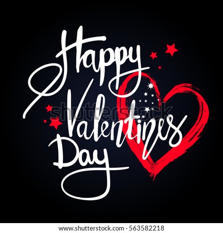 Happy Valentine Day Poster Holidays Romantic Stock Vector (Royalty Free ...