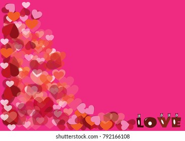 Happy Valentine Day, Poster template on abstract background, Holiday Vector Illustration colorful design.