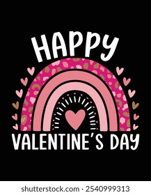 Happy Valentine Day Rainbow T shirt design.