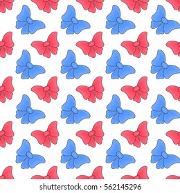 Happy Valentine day romantic seamless pattern with hearts and butterfly