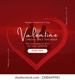 Happy valentine day. Sale banner discount offer Eps file. 