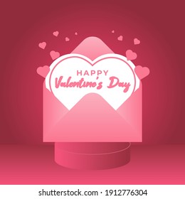 Happy Valentine Day Sale Envelope Template Vector Design