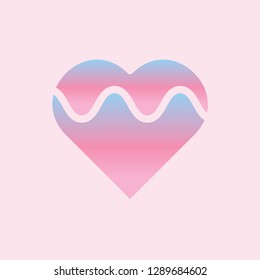 happy valentine day set icon with gradient color
