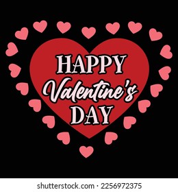Happy Valentine Day, Happy valentine shirt print template, 14 February typography design