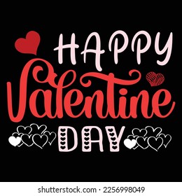 Happy Valentine Day, Happy valentine shirt print template, 14 February typography design