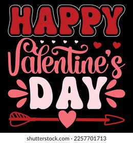 Happy Valentine Day, Happy valentine shirt print template, 14 February typography design
