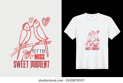 feliz día de San Valentín dulce momento 14 febrero diseño de camiseta vectorial