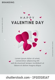 Happy valentine day template poster, flyer, banner, vector unique love icon.