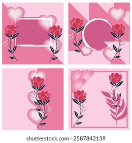 Happy valentine day text vector design. Valentine's day be my valentine greeting card with red ribbon in heart shape decoration. Vector illustration hearts day invitation card.