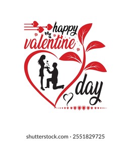 Happy Valentine Day T-Shirt Design Templated, Vector T-Shirt Design 
