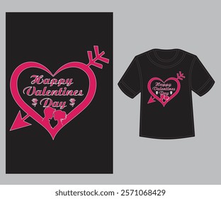 Happy valentine day t-shirt design.