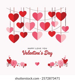 Happy valentine day typograph text' 