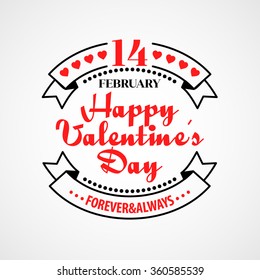 Happy Valentine Day Typographical Background. Vector illustration EPS10