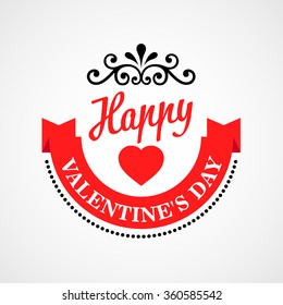 Happy Valentine Day Typographical Background. Vector illustration EPS10