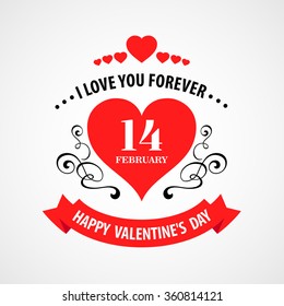 Happy Valentine Day Typographical Background. Vector illustration EPS10