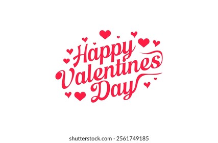 Happy valentine day typography design on background